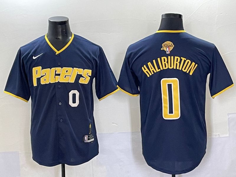 Men 2025 Indiana Pacers #0 Haliburton Blue Joint Name NBA Jersey style 23